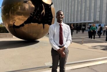 Steven Muleme at United Nations Headquarters Steven Muleme outside United Nations Headquarters in New York after attending the UN LGBTI Core Group meeting