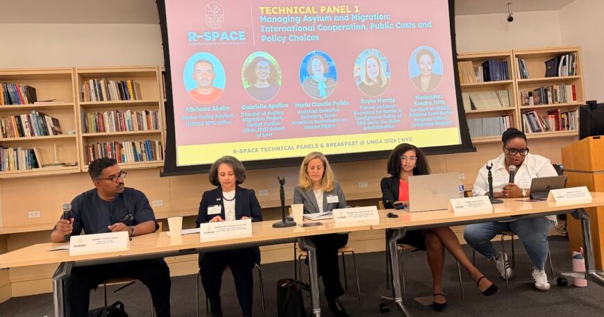 Panel discussion on asylum and migration at R-Space during UNGA 2026 at The New School in New York City